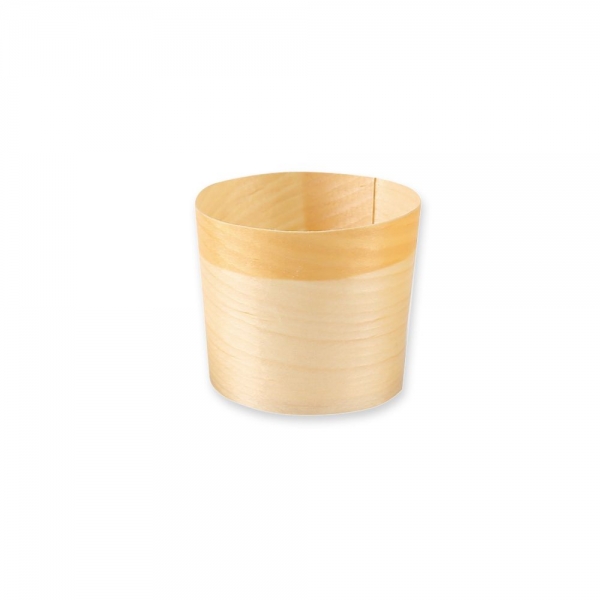 Bio Fingerfood-Schalen rund aus Pinienholz – natur, biologisch abbaubar, lebensmittelecht, 10x50 Stü