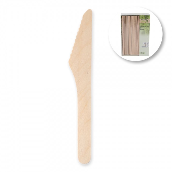 Bio Holzmesser 16 cm in praktischer Spenderbox – FSC®-zertifiziert, kompostierbar, 24x100 Stück