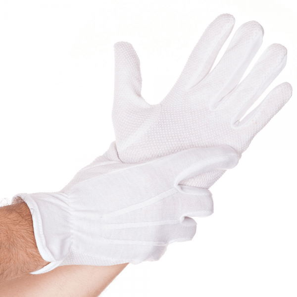 Baumwoll-Handschuh TRICOT GRIP, weiß