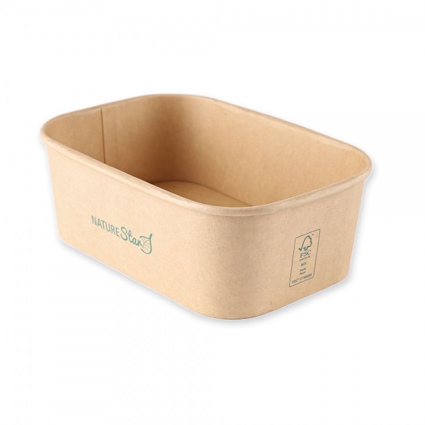 Bio Schalen Takeaway Kraftpapier/PE FSC®‑Mix, Nachhaltige Take‑Away Schale, 17,2 x 12 cm, 6x50 Stück