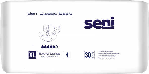 Seni CLASSIC BASIC - Windeln mit Außenfolie, Gr. XL