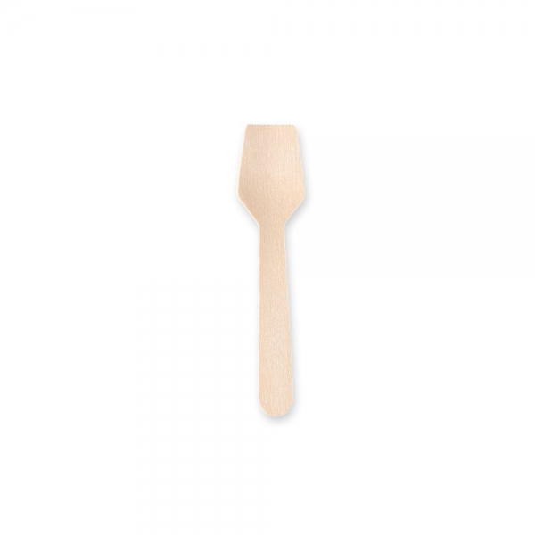 Bio Eislöffel aus FSC® 100% Birkenholz – naturbelassen, stabil, eckige Form, 10x100 Stück