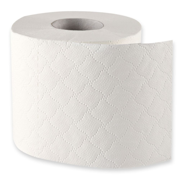 Toilettenpapier, Zellstoff, 3-lagig 11,5 x 9,6 cm, hochweiß - VE 64 Rollen 250 Blatt