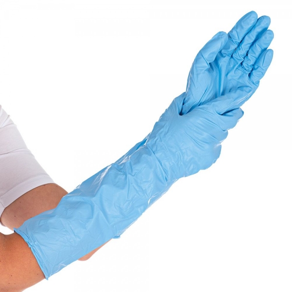 Nitril-Handschuhe 40 cm EXTRA SAFE SUPERLONG von HYGOSTAR - VE 10x50 Stck.