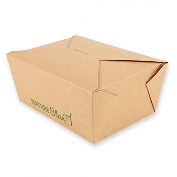 Bio Foodboxen Menu Kraftpapier/PE FSC®‑Mix – Nachhaltige Take‑Away Menü‑Boxen in Naturbraun