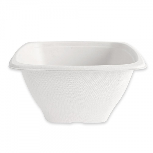 Bio Schalen quadratisch aus Zuckerrohr, robust & kompostierbar – nachhaltige Takeaway-Schalen
