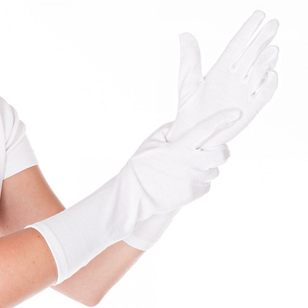 Baumwollhandschuh BLANC EXTRA LANG, 35 cm, weiß - HYGOSTAR - VE 12 Paar
