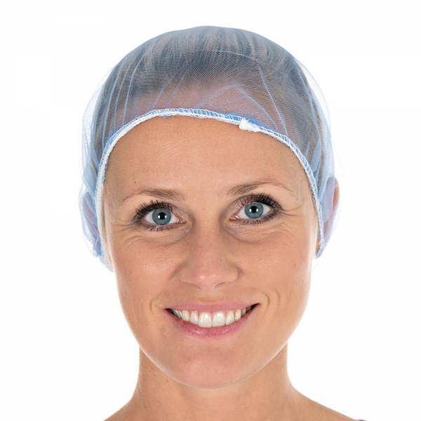 Barett-Haube Micromesh Nylon blau von HYGOSTAR - VE 10x100 Stück