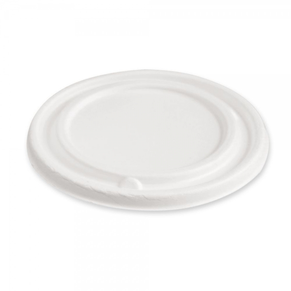 Bio Deckel rund für Suppenbecher aus Zuckerrohr – kompostierbar, ⌀ 11cm, 20x25 Stück