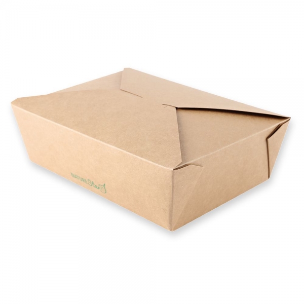 Bio Foodboxen Menu Kraftpapier/PE FSC®‑Mix – Nachhaltige Take‑Away Menü‑Boxen in Naturbraun