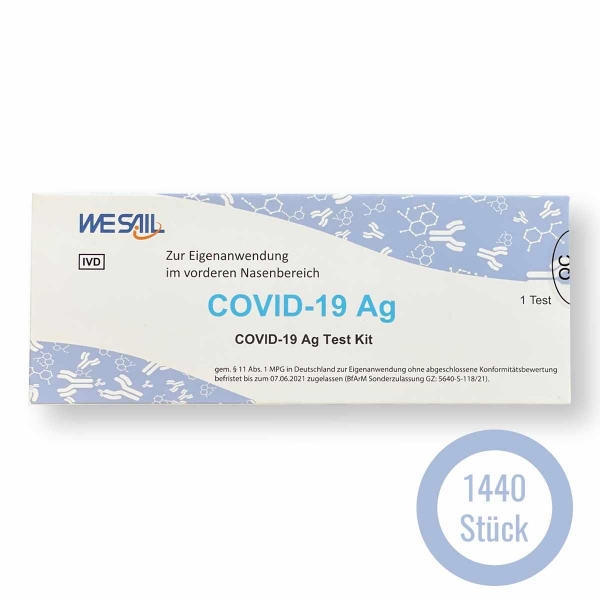 1440er Set WESAIL COVID-19 Antigen Schnelltest - Kit/ Nasenabstrich/ Laientest