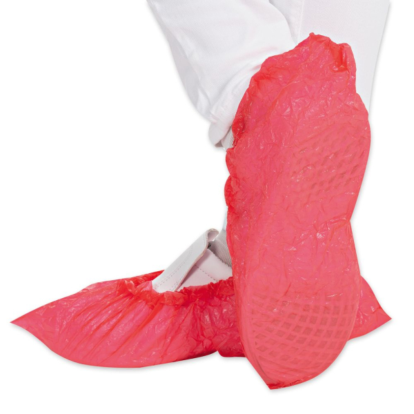 Hygostar Überschuhe CPE | Einweg-Überschuhe | CPE | Wasserabweisend | Rot | 20x100 Stück