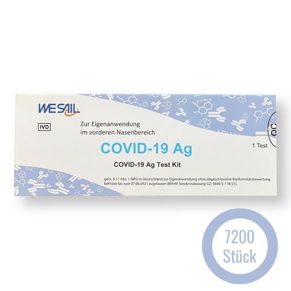 7200er Set WESAIL COVID-19 Antigen Schnelltest - Kit/ Nasenabstrich/ Laientest
