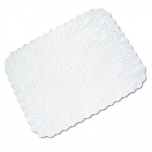 Plattenpapier rechteckig hochweiß geprägt 56x39 cm | lebensmittelecht, edle Optik, 4x250 Stück