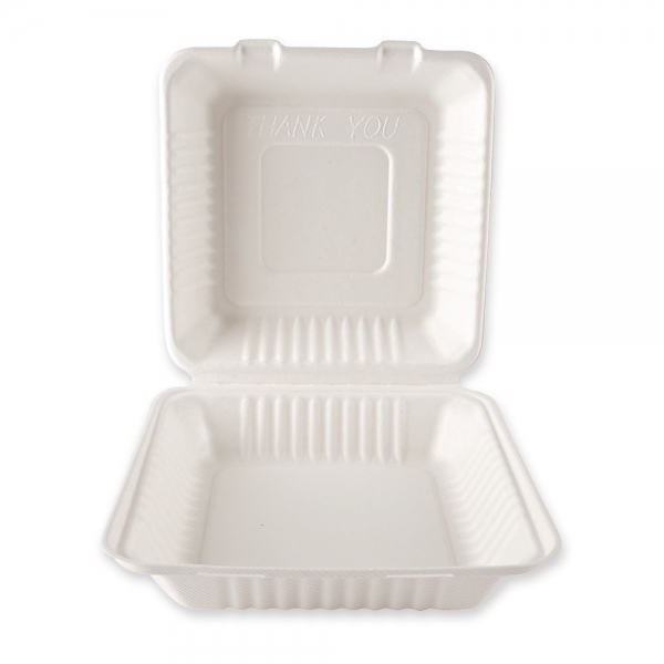 BIO Lunchbox HAMBURGER quadratisch 23x23x8,5cm von NATUREStar- VE 250 Stck.