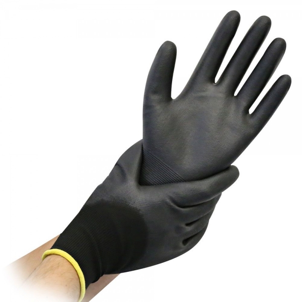 Feinstrickhandschuhe Black Ace, 3/4-beschichtet, PU-Beschichtung 10x12 Paar
