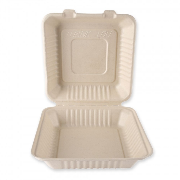 BIO Lunchbox HAMBURGER quadratisch 23x23x8,5cm von NATUREStar- VE 250 Stck.