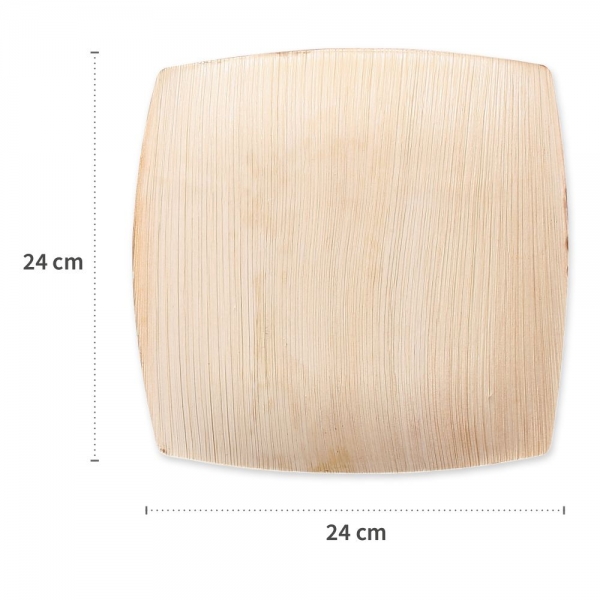 Teller quadratisch aus Palmblatt – 100% kompostierbarer Premium-Einwegteller