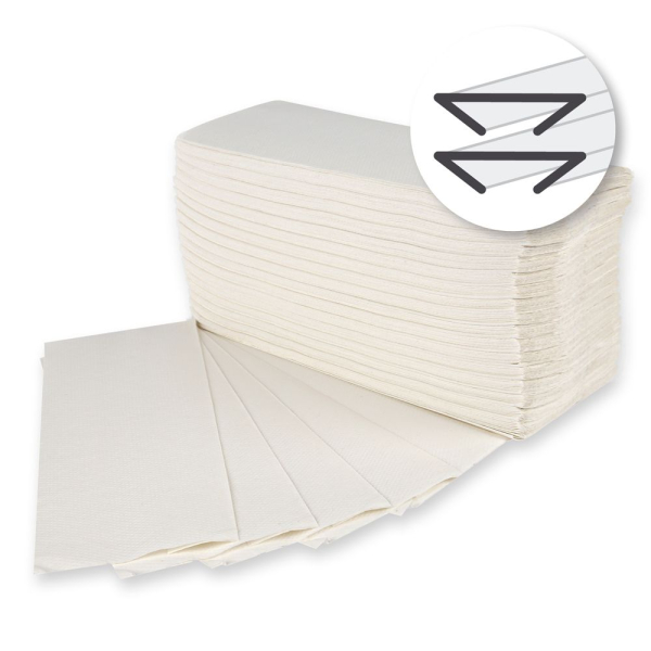 2-lagige Zellulose-Papierhandtücher mit C-Falzung, 23 × 31 cm – saugstark & hygienisch, 1x2880 Stück