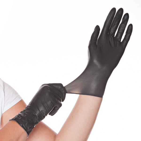 Latex-Handschuh DIABLO schwarz puderfrei HYGOSTAR - VE 100 Stück