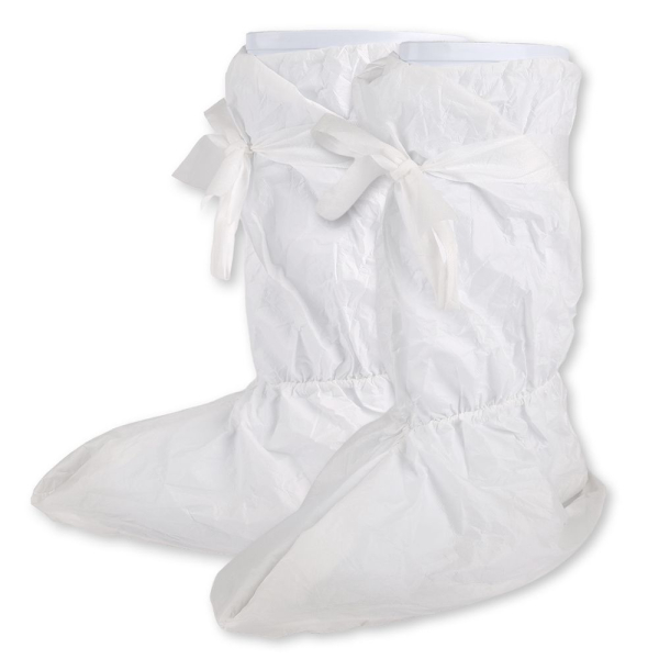 Überstiefel Strong Microporous 50 cm Weiß | Atmungsaktive & Wasserdichte mit Vinyl-Sohle, 4x50 Stück