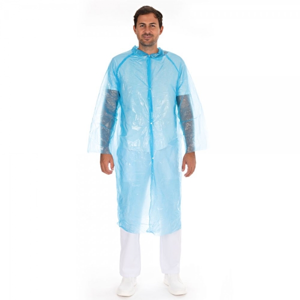 Einwegkittel blau aus PE-Folie 120x150 cm HYGOSTAR - VE 300 Stück