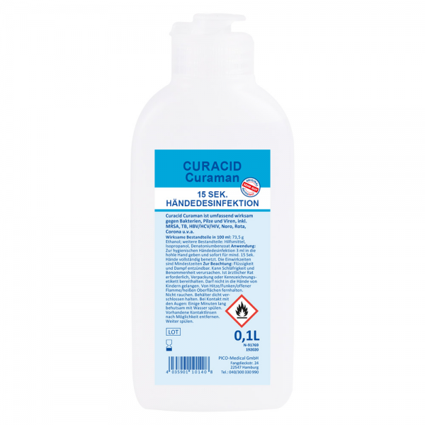 Alkoholische Händedesinfektion Curacid® Curaman - 0,1 Liter