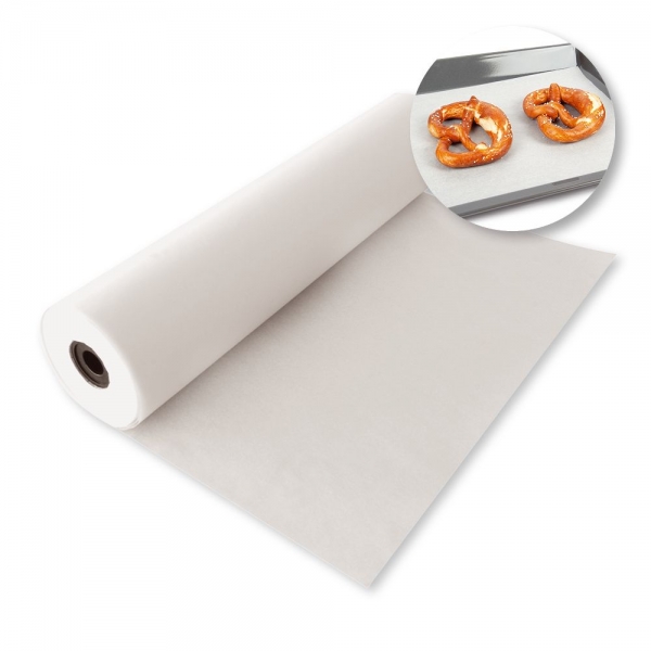 Backpapier Rolle Silikon-Beschichtung 57cm x 200m – hitzebeständig, weiß, 6x1 Rolle