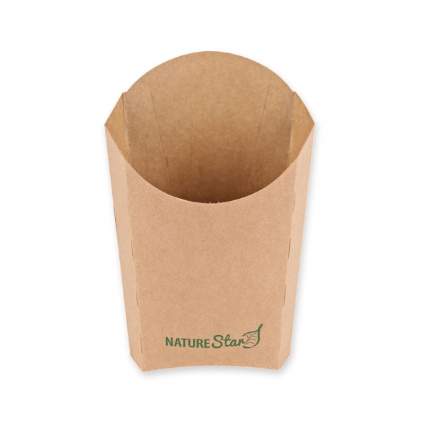 Bio Pommes‑Schütten Kraftpapier/PE FSC®‑Mix – To‑Go Verpackung für Pommes & Snacks, 20x50 Stück