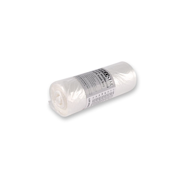 Müllbeutel Light 18 l aus HDPE auf Rolle – 490 x 520 mm, 8 my, weiß, 40x50 Stück