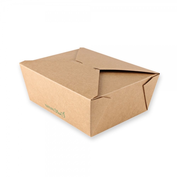 Bio Foodboxen Menu 2-geteilt | Kraftpapier/PLA | kompostierbare To-go-Box,