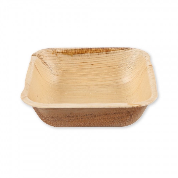 Franz Mensch Bio Schalen quadratisch 400 ml aus Palmblatt, 4x25 Stück