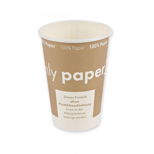 Bio Automatenbecher Only Paper aus Pappe – 180 ml, nachhaltig, plastikfrei, 20x50 Stück