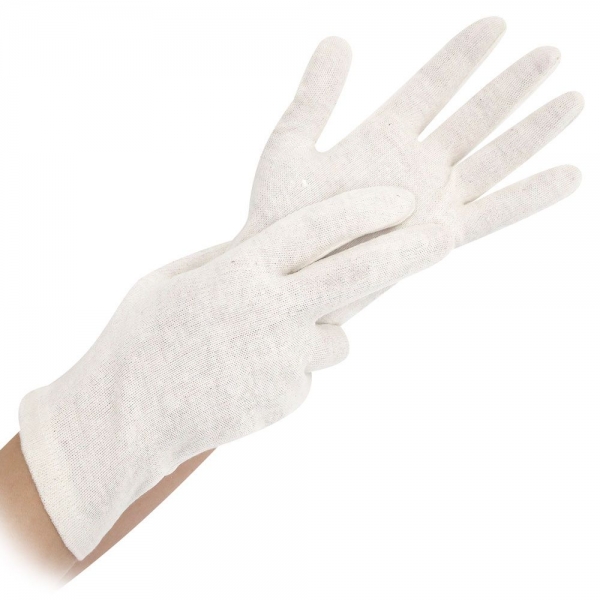 Baumwollhandschuhe Nature Solid, Mittelschwere, ungebleichte Baumwollhandschuhe 25x12 Paar