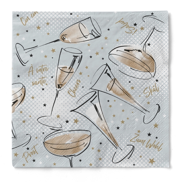 Tissue Serviette Cheers, 33 x 33 cm, von Mank