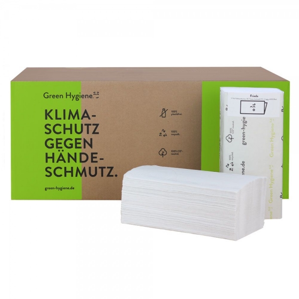Green Hygiene® FRIEDA Papierhandtücher – 2-lagig, Recyclingpapier, V-/ZZ-Falzung 20x200 Stück