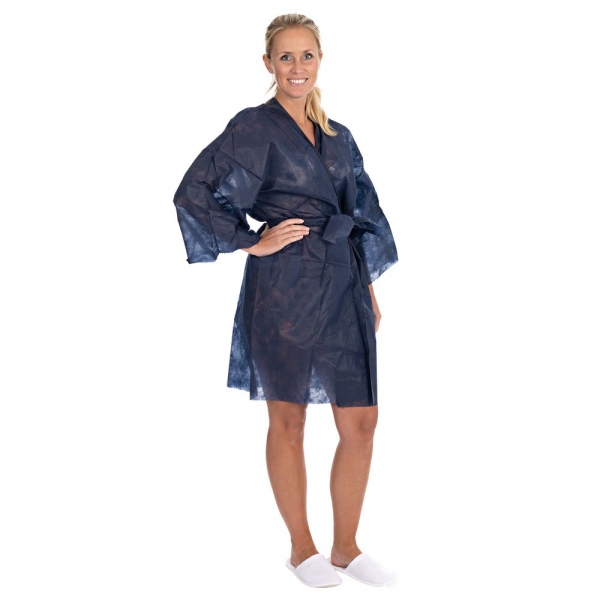 Einmal-Kimono dunkelblau 100 x 140 cm aus PP-Vlies von HYGOSTAR - VE 100 Stück