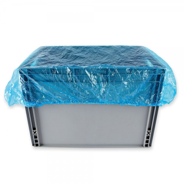 Abdeckhaube aus PE-Folie 125 x 105 cm blau HYGOSTAR - VE 10x10 Stck