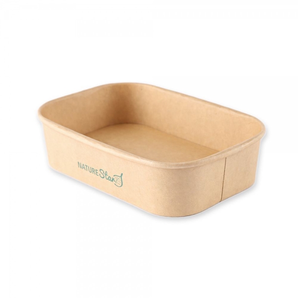 Bio Schalen Takeaway Kraftpapier/PE FSC®‑Mix, Nachhaltige Take‑Away Schale, 17,2 x 12 cm, 6x50 Stück