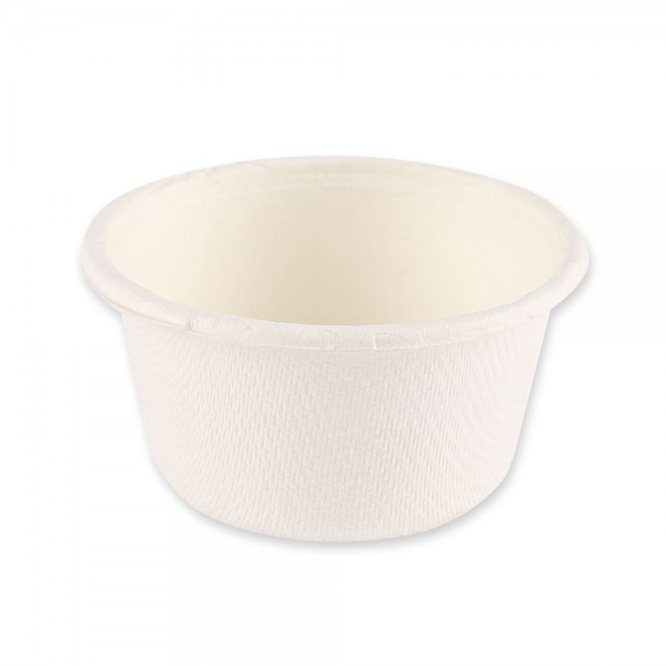 Bio Dressingbecher 60 ml aus Zuckerrohr – runder Einwegsoßenbecher, 10 x 50 Stück