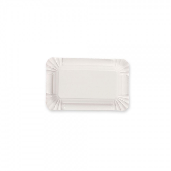 NatureStar Pappteller rechteckig, 10×16 cm, weiß – 100% Frischfaser, lebensmittelecht, stabil