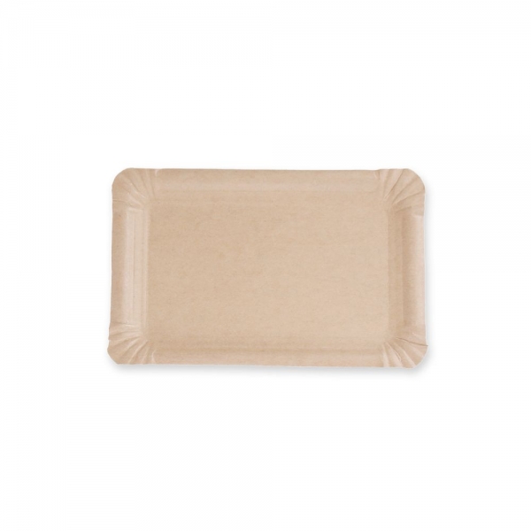 Bio Pappteller rechteckig Kraftpapier FSC®‑Mix – Nachhaltiger Einwegteller im Naturlook
