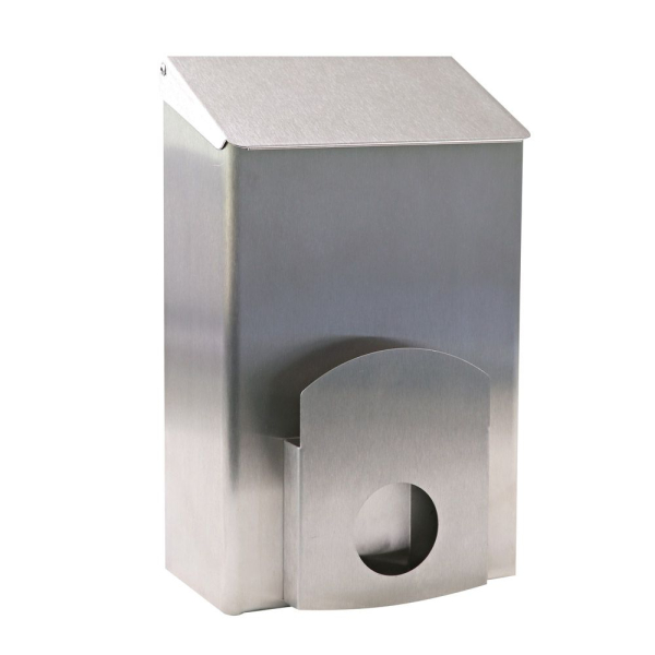 Hygiene Plus Abfallbehälter aus Edelstahl – 4 L, mit Hygienebeutelhalter & Wandmontage, 1 Stück