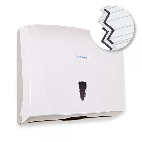 Papierhandtuchspender Interfold aus Kunststoff – Hygienischer Wandspender für Z- & C-Falz, 1 Stück