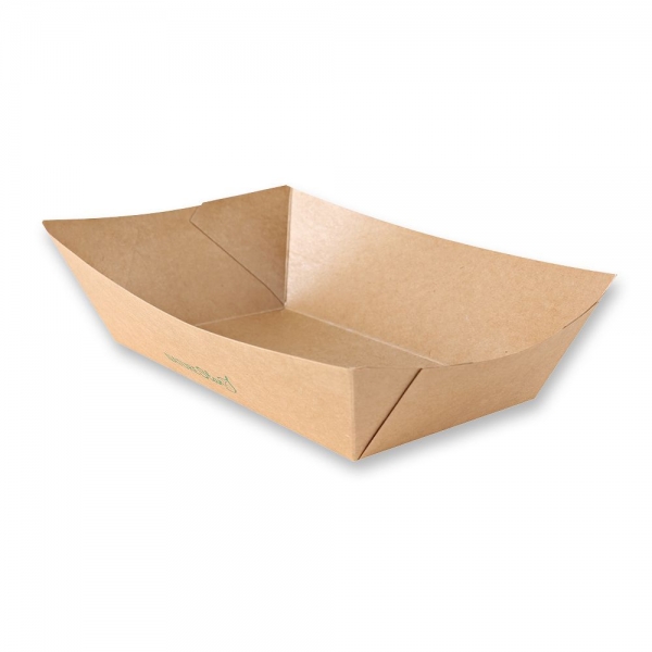 Bio Foodtrays Tasty Kraftpapier/PE FSC®‑Mix, To‑Go Trays für Buffets & Street‑Food, 20x50 Stück
