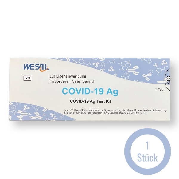 1er Set WESAIL COVID-19 Antigen Schnelltest - Kit/ Nasenabstrich/ Laientest