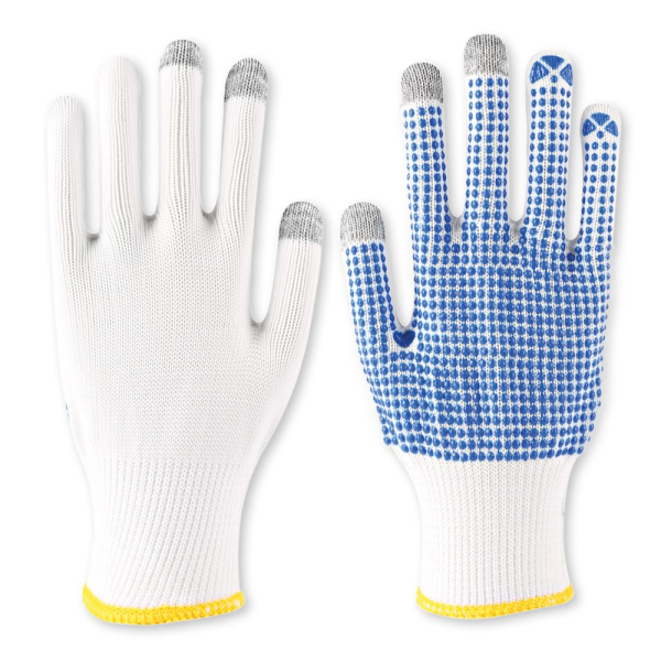 Mittelstrickhandschuhe Structa Touch Nylon/Baumwoll Handschuhe, Touchscreen-Funktion & PVC-Noppen