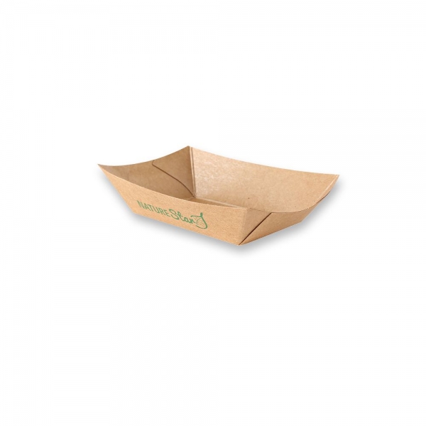 Bio Foodtrays Tasty Kraftpapier/PE FSC®‑Mix, To‑Go Trays für Buffets & Street‑Food, 20x50 Stück