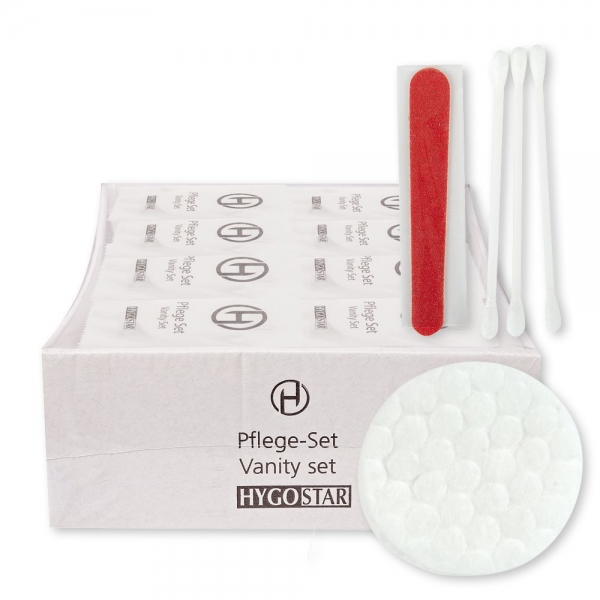 Kosmetik Set 3-teilig, weiß von HYGOSTAR - VE 1000 Stück