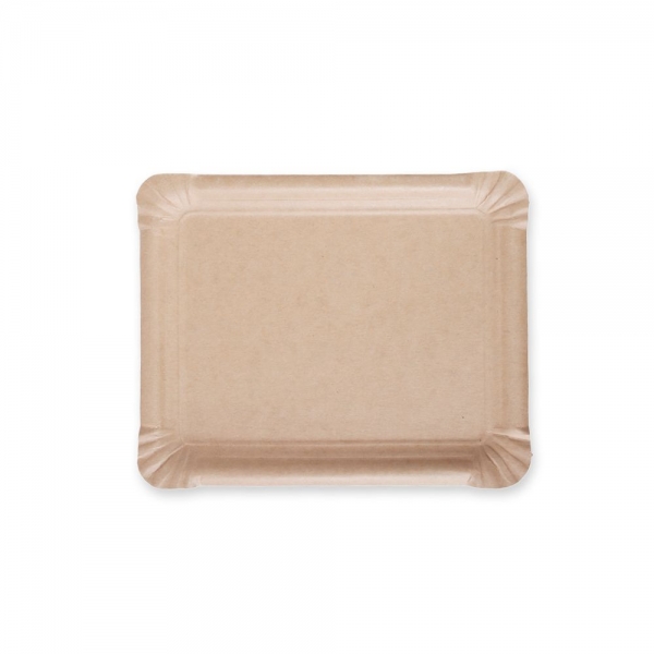 Bio Pappteller rechteckig Kraftpapier FSC®‑Mix – Nachhaltiger Einwegteller im Naturlook